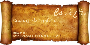 Csuhaj Árpád névjegykártya