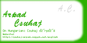 arpad csuhaj business card